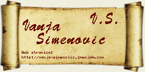Vanja Simenović vizit kartica